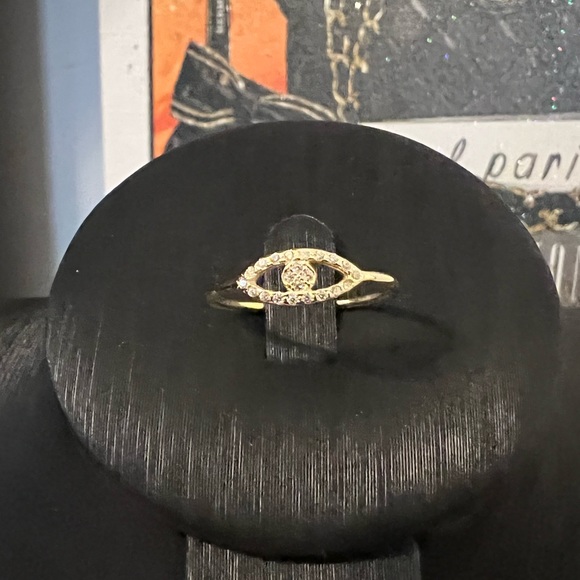 Evil Eye Gold Plated, Silver Ring - Picture 8 of 9